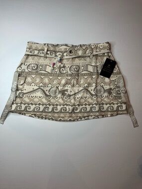 Disney Beige Aztec-Print Mini Skirt with Side Ties